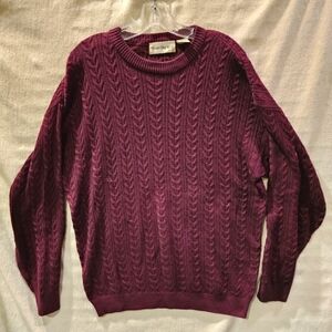 Vintage Men's Large Barry Bricken Silk Cableknit Sweater
